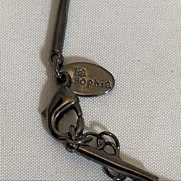 Lia Sophia Wire Bead Black Silver Necklace - Picture 4 of 5